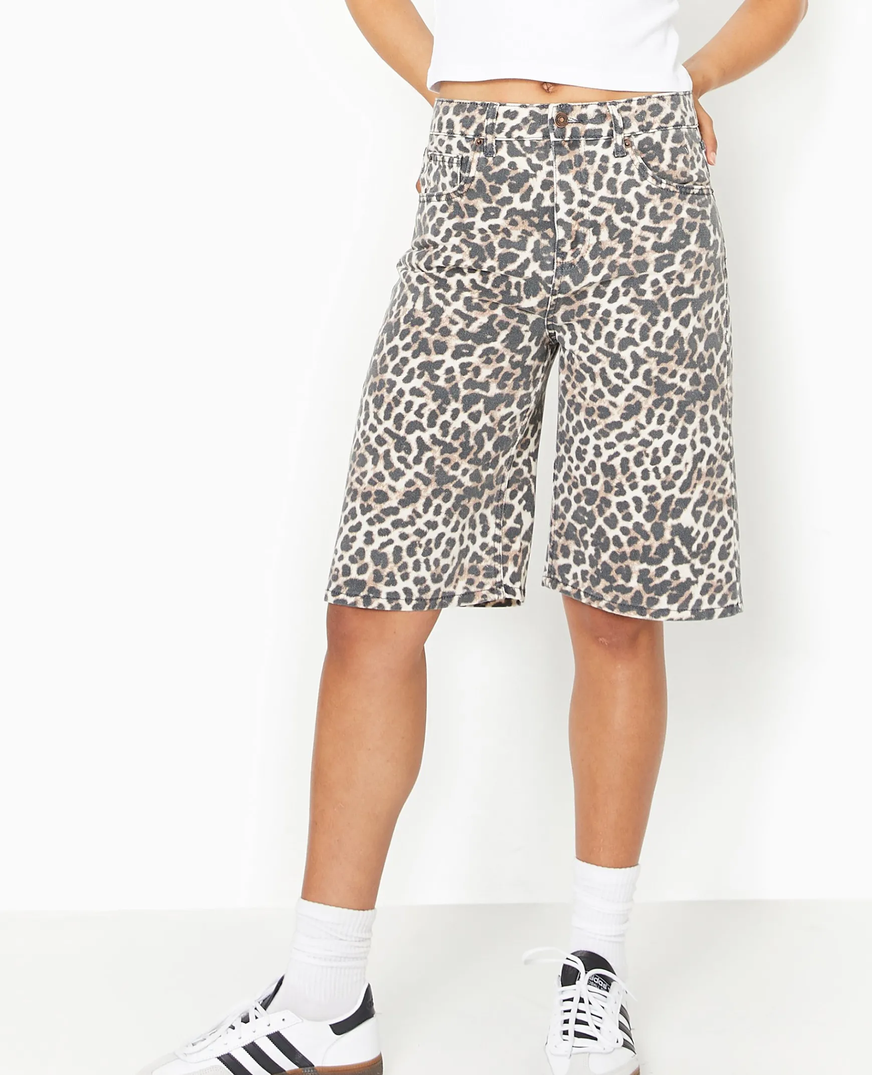 Pimkie Toute La Collection|Short^Bermuda Large En Jean Motif Léopard -