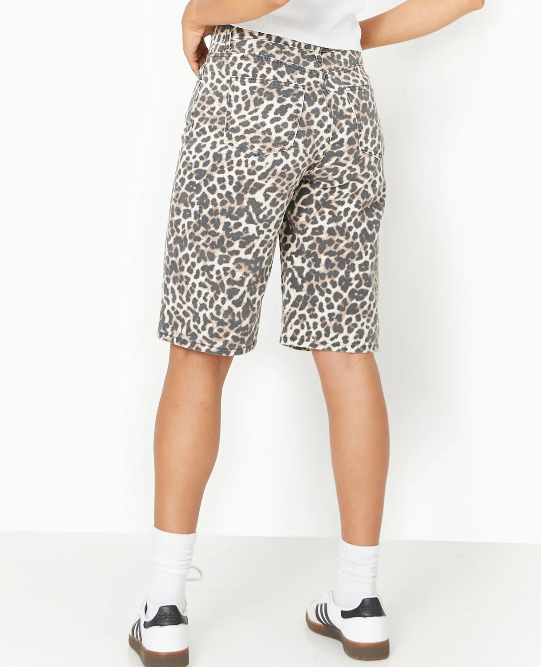 Pimkie Toute La Collection|Short^Bermuda Large En Jean Motif Léopard -