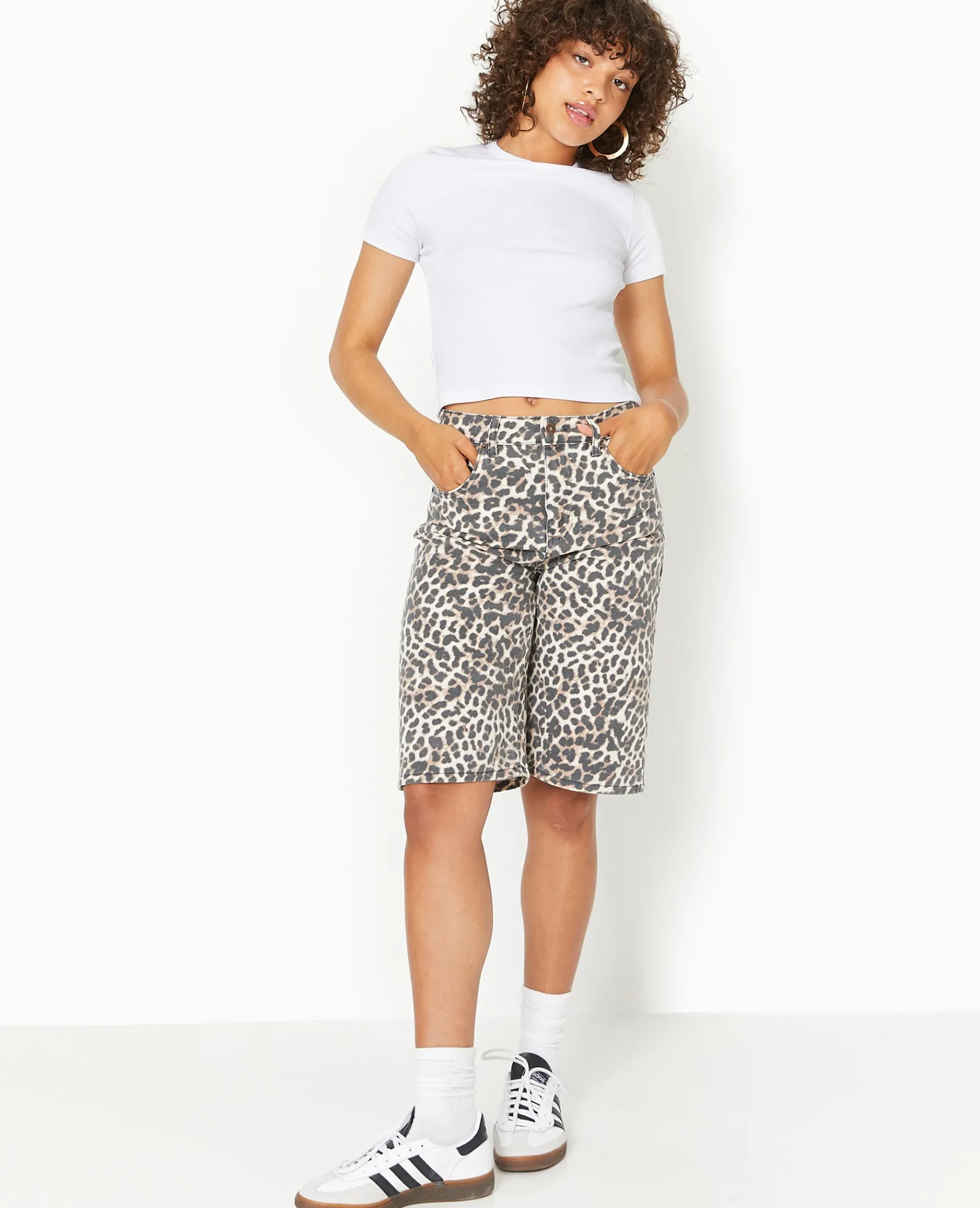 Pimkie Toute La Collection|Short^Bermuda Large En Jean Motif Léopard -