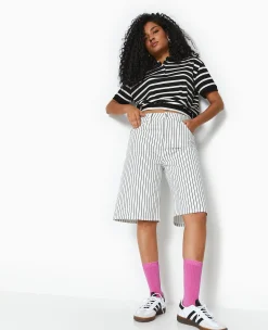 Pimkie Toute La Collection|Short^Bermuda Large En Jean Rayé -