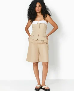 Pimkie Toute La Collection|Short^Bermuda Large En Toile -