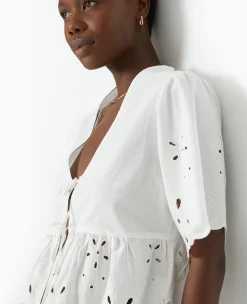 Pimkie Toute La Collection|Chemise Et Blouse^Blouse Avec Broderie Anglaise Et Nouettes -