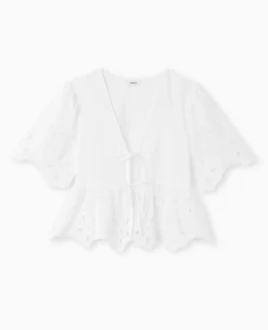 Pimkie Toute La Collection|Chemise Et Blouse^Blouse Avec Broderie Anglaise Et Nouettes -