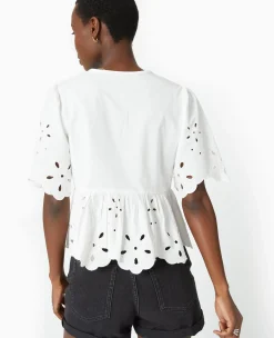 Pimkie Toute La Collection|Chemise Et Blouse^Blouse Avec Broderie Anglaise Et Nouettes -