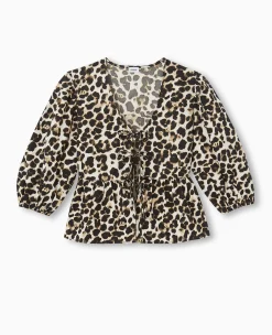 Pimkie Toute La Collection|Chemise Et Blouse^Blouse Avec Nouettes Et Volant Motif Léopard -