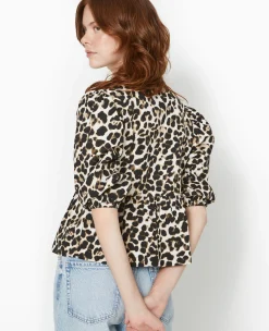 Pimkie Toute La Collection|Chemise Et Blouse^Blouse Avec Nouettes Et Volant Motif Léopard -