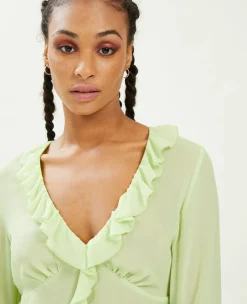Pimkie Pimkie Positive|Chemise Et Blouse^Blouse Avec Volants En Voile -