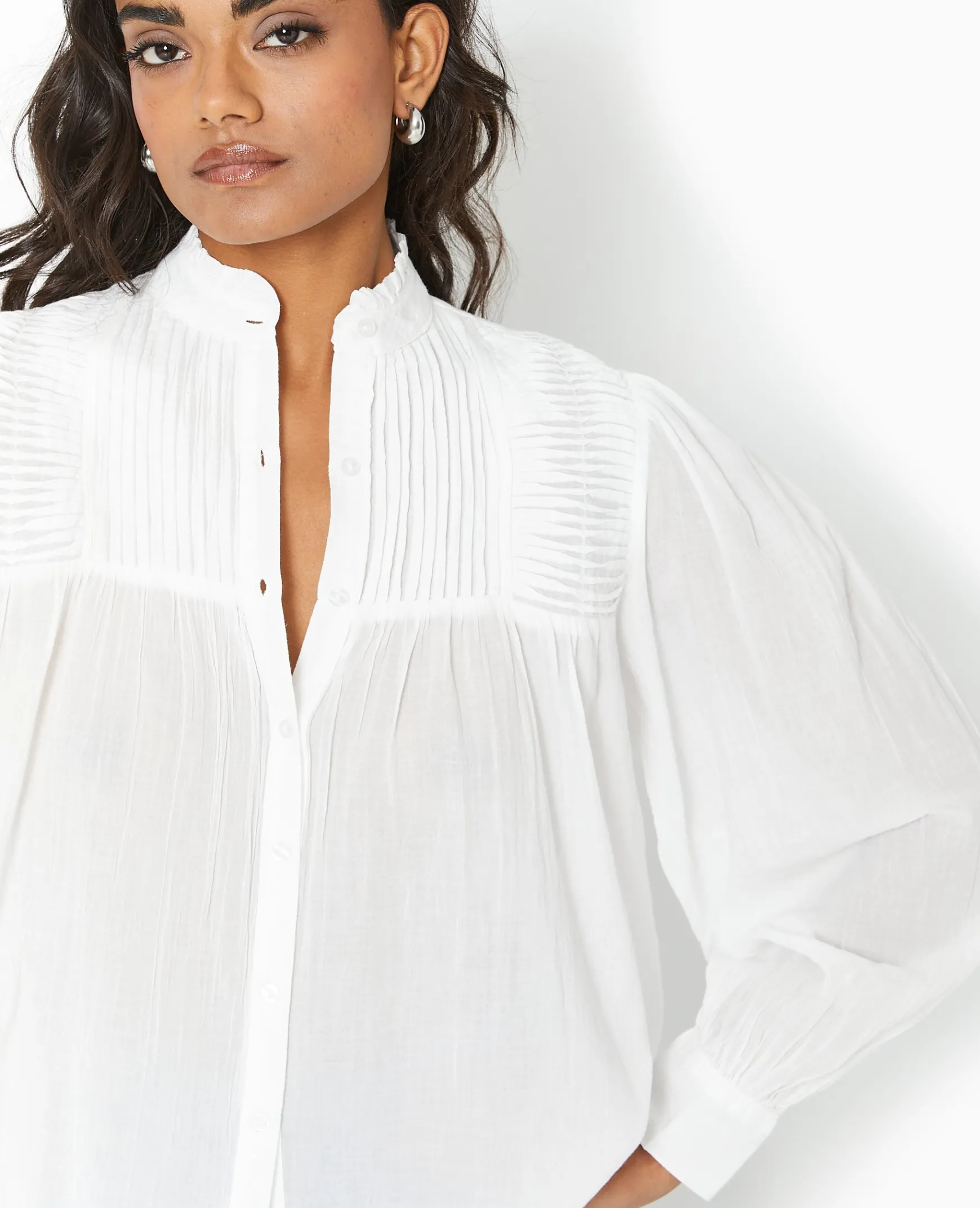 Pimkie Chemise Et Blouse^Blouse Boutonnée Avec Plis - Blanc