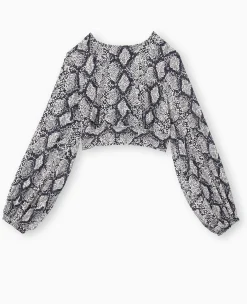 Pimkie Toute La Collection|Chemise Et Blouse^Blouse Courte Avec Découpe Dos Motif Python -