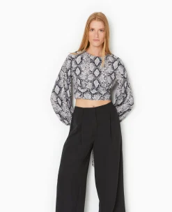 Pimkie Toute La Collection|Chemise Et Blouse^Blouse Courte Avec Découpe Dos Motif Python -