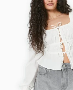 Pimkie Chemise Et Blouse^Blouse Encolure Bardot Avec Liens à Nouer -