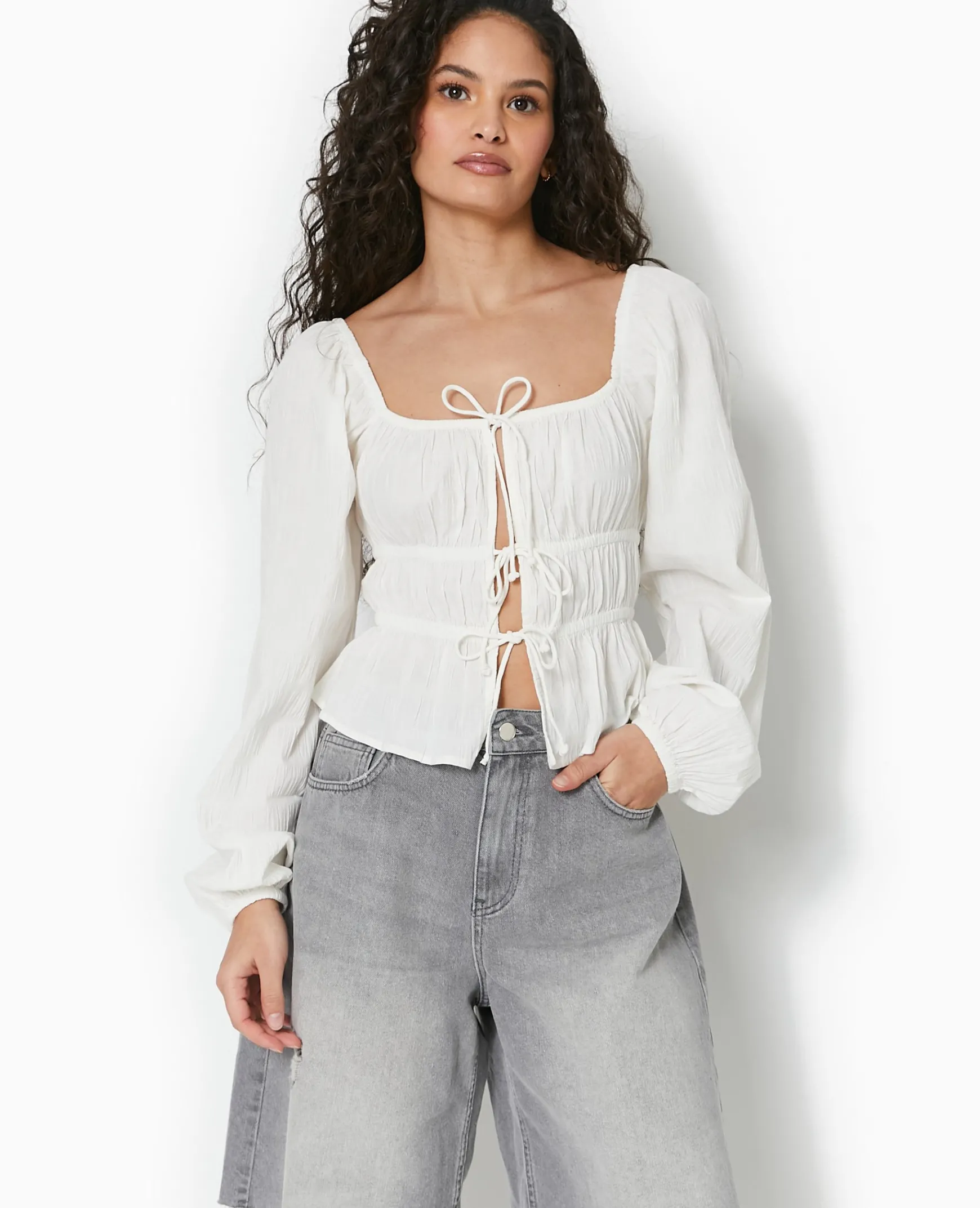 Pimkie Chemise Et Blouse^Blouse Encolure Bardot Avec Liens à Nouer -
