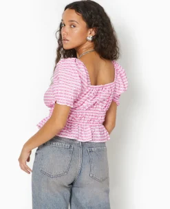 Pimkie Toute La Collection|Chemise Et Blouse^Blouse Encolure Bardot Motif Vichy -