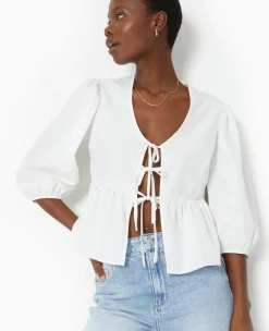 Pimkie Toute La Collection|Chemise Et Blouse^Blouse Manches Ballons Avec Nouettes Et Volant -
