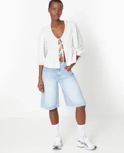 Pimkie Toute La Collection|Chemise Et Blouse^Blouse Manches Ballons Avec Nouettes Et Volant -