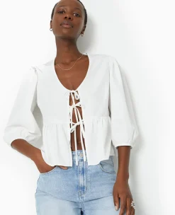 Pimkie Toute La Collection|Chemise Et Blouse^Blouse Manches Ballons Avec Nouettes Et Volant -