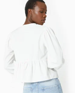 Pimkie Toute La Collection|Chemise Et Blouse^Blouse Manches Ballons Avec Nouettes Et Volant -