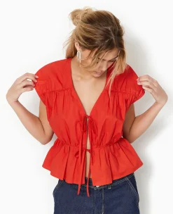 Pimkie Chemise Et Blouse^Blouse Sans Manches Avec Liens à Nouer Et Fronces -
