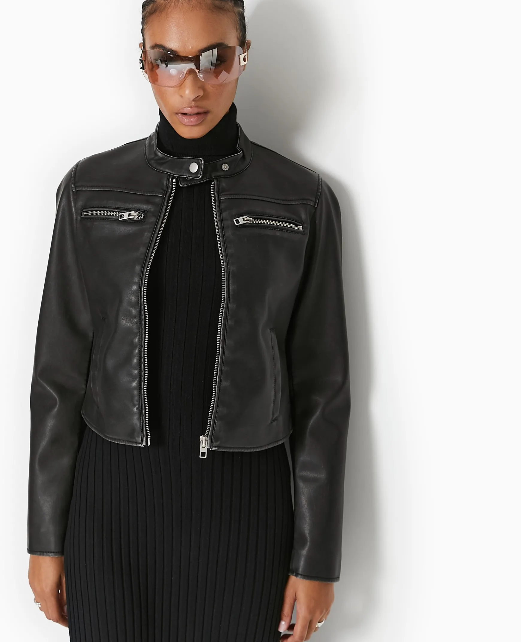 Pimkie Veste Et Blazer^Blouson Biker En Simili Cuir Used -