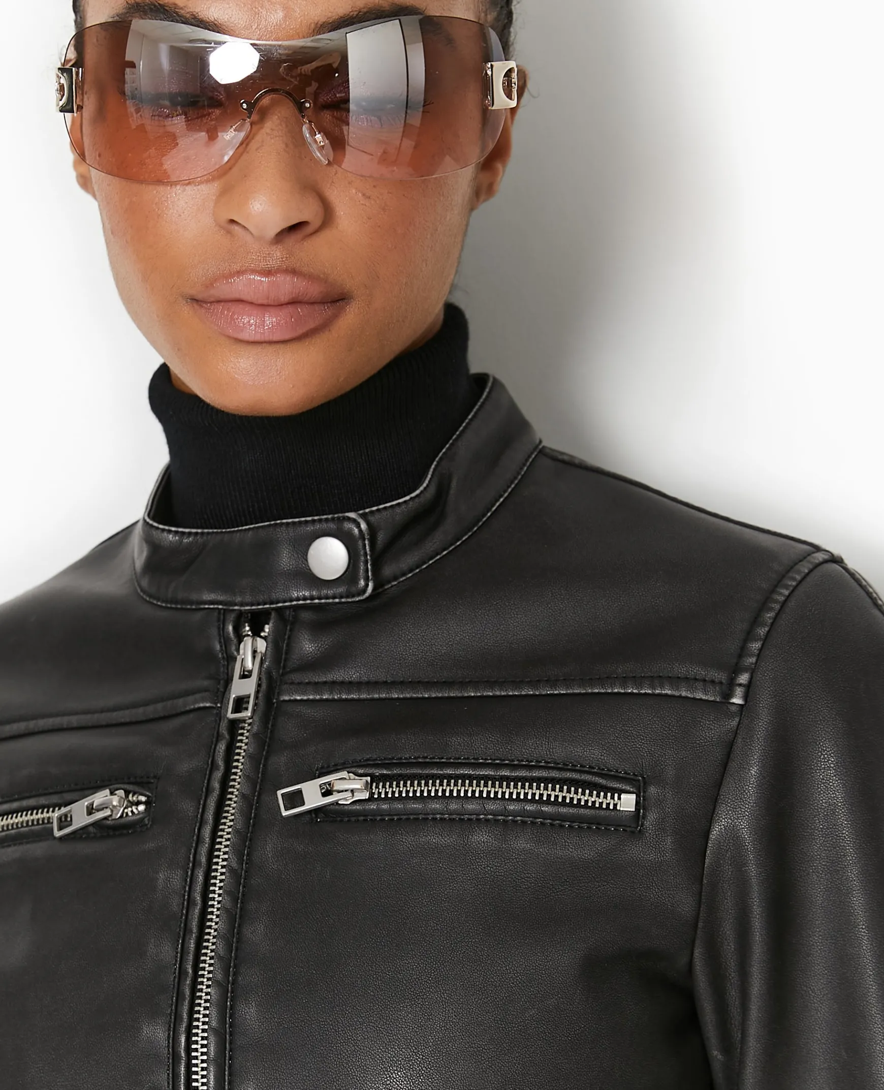 Pimkie Veste Et Blazer^Blouson Biker En Simili Cuir Used -