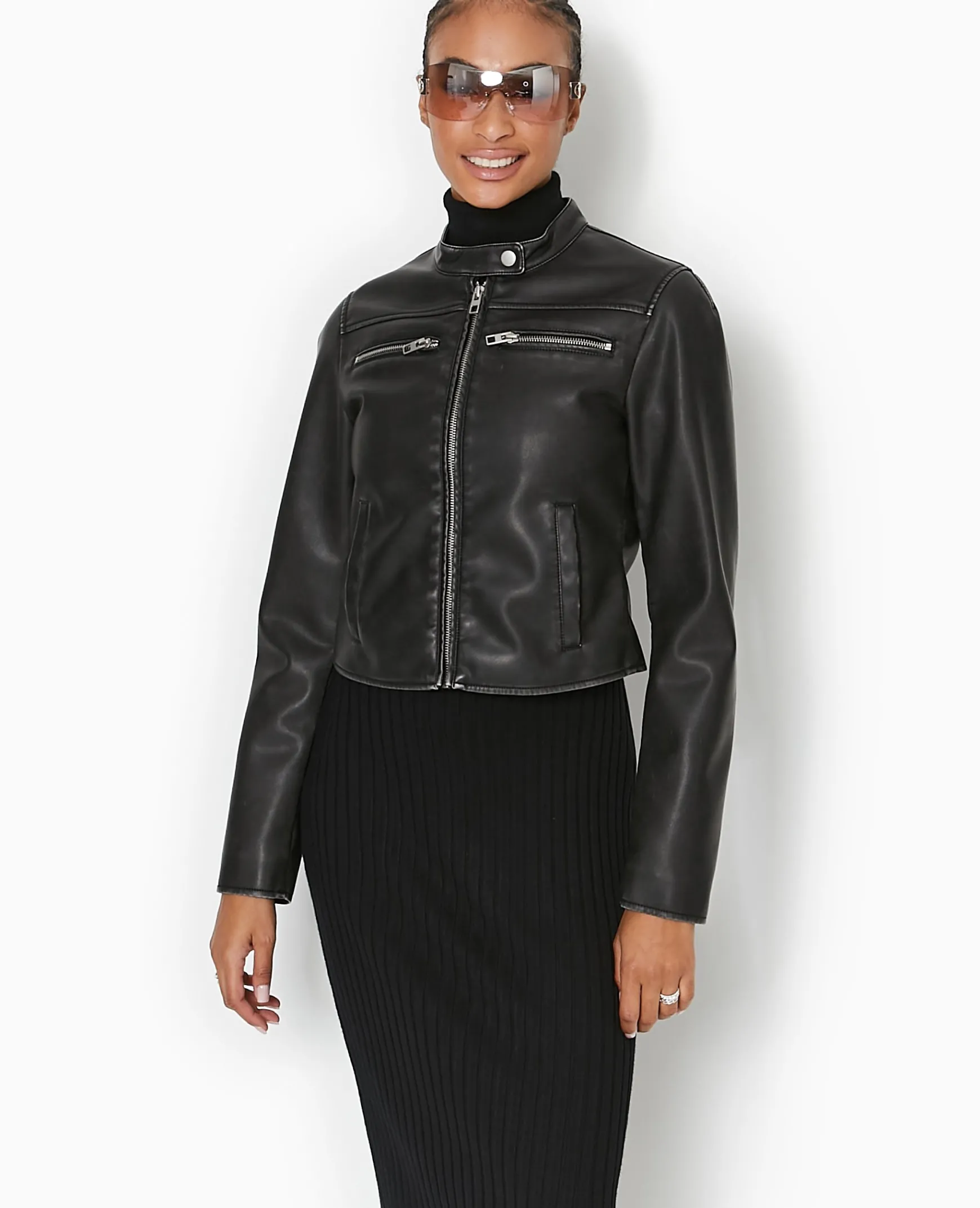 Pimkie Veste Et Blazer^Blouson Biker En Simili Cuir Used -