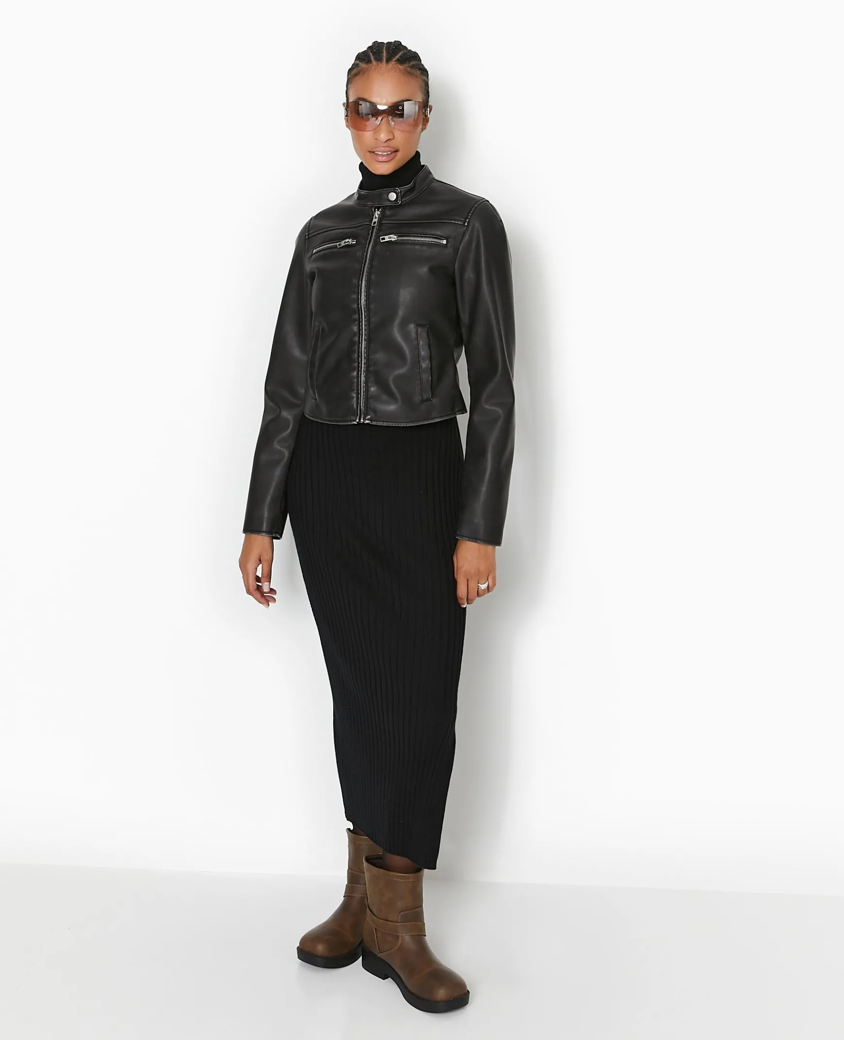 Pimkie Veste Et Blazer^Blouson Biker En Simili Cuir Used -