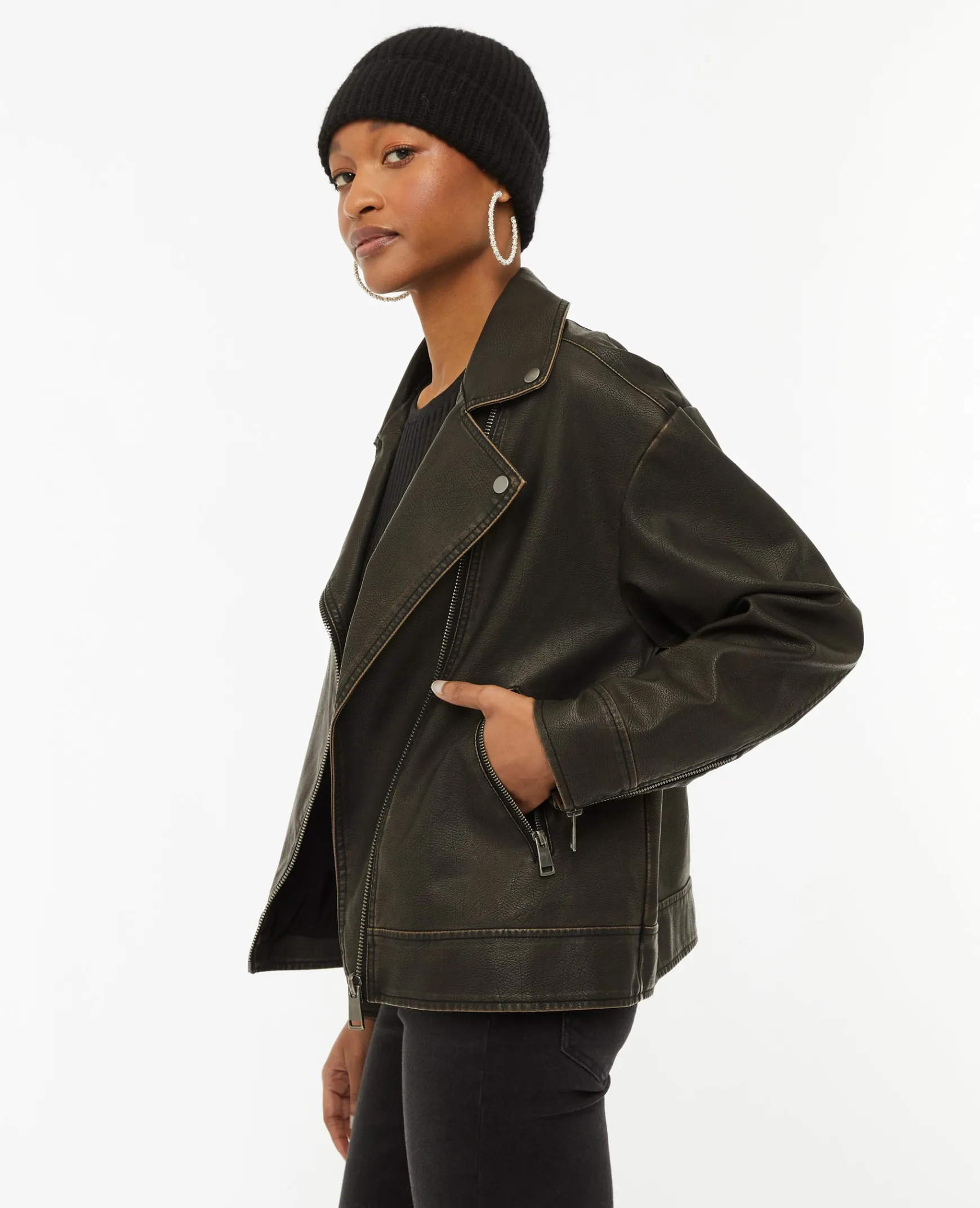 Pimkie Manteau Et Blouson|Veste Et Blazer^Blouson Motard Oversize En Simili -