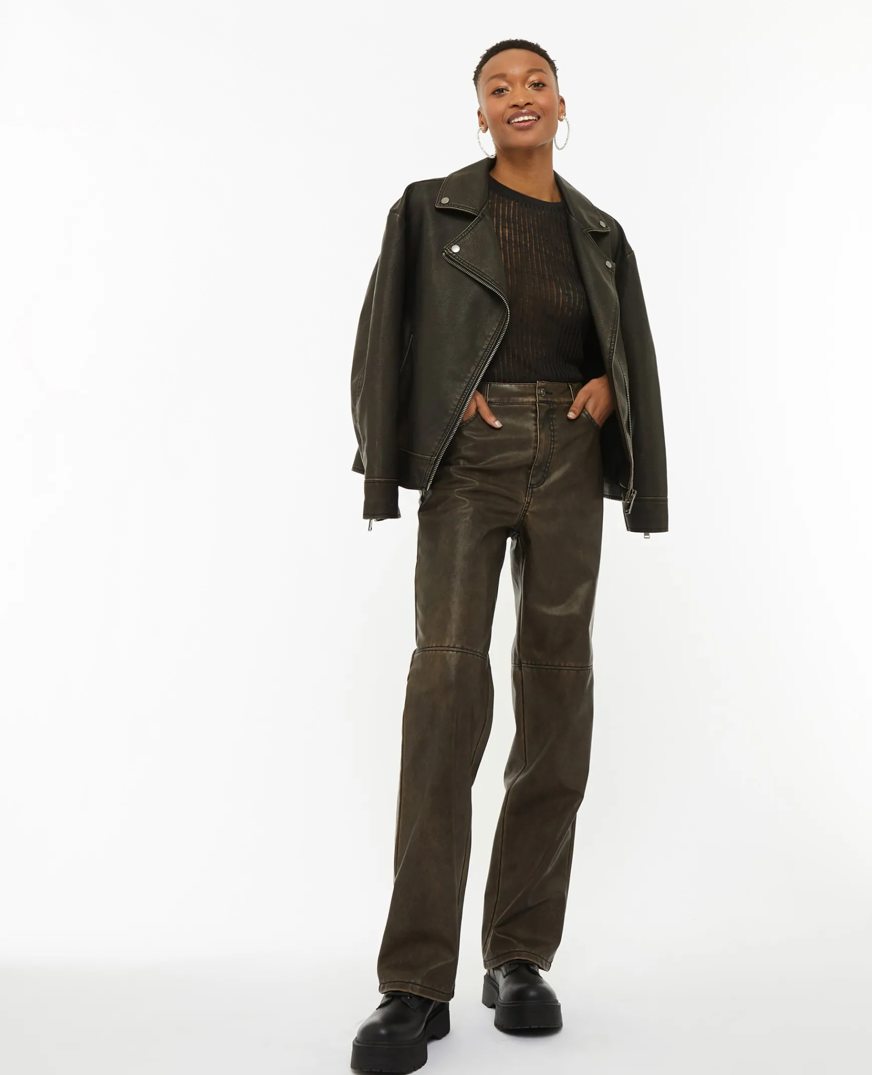 Pimkie Manteau Et Blouson|Veste Et Blazer^Blouson Motard Oversize En Simili -