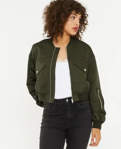 Pimkie Manteau Et Blouson^Bomber Court En Tissu Satiné -