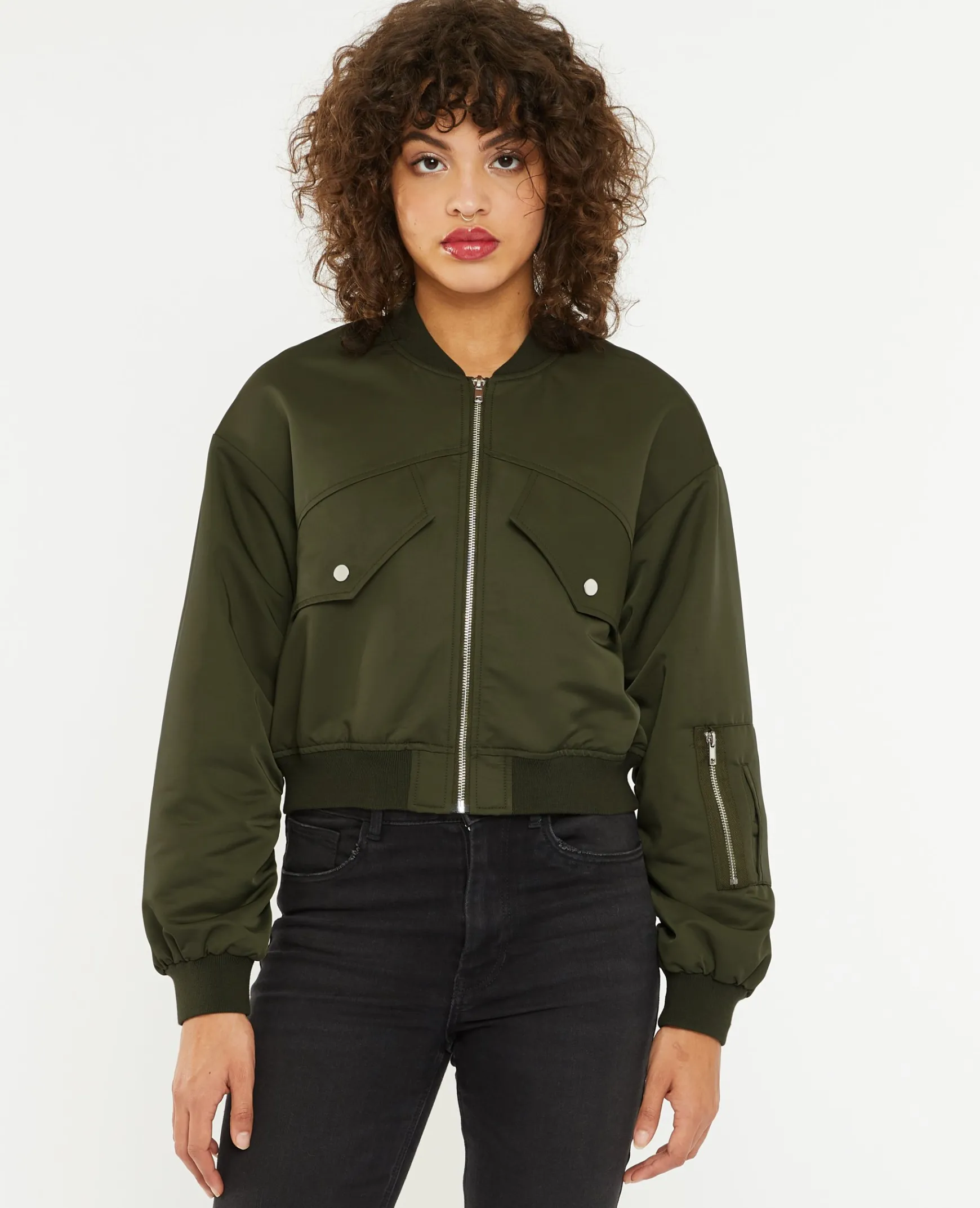 Pimkie Manteau Et Blouson^Bomber Court En Tissu Satiné -