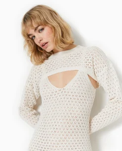 Pimkie Pull Et Gilet^Cache-épaules En Maille Fantaisie Ajourée -