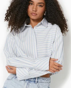 Pimkie Chemise Et Blouse^Chemise Cropped Rayée Avec Poche Décalée -