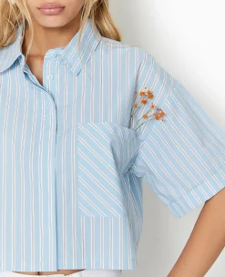 Pimkie Toute La Collection|Chemise Et Blouse^Chemise Cropped Rayée Façon Pyjama D'homme -