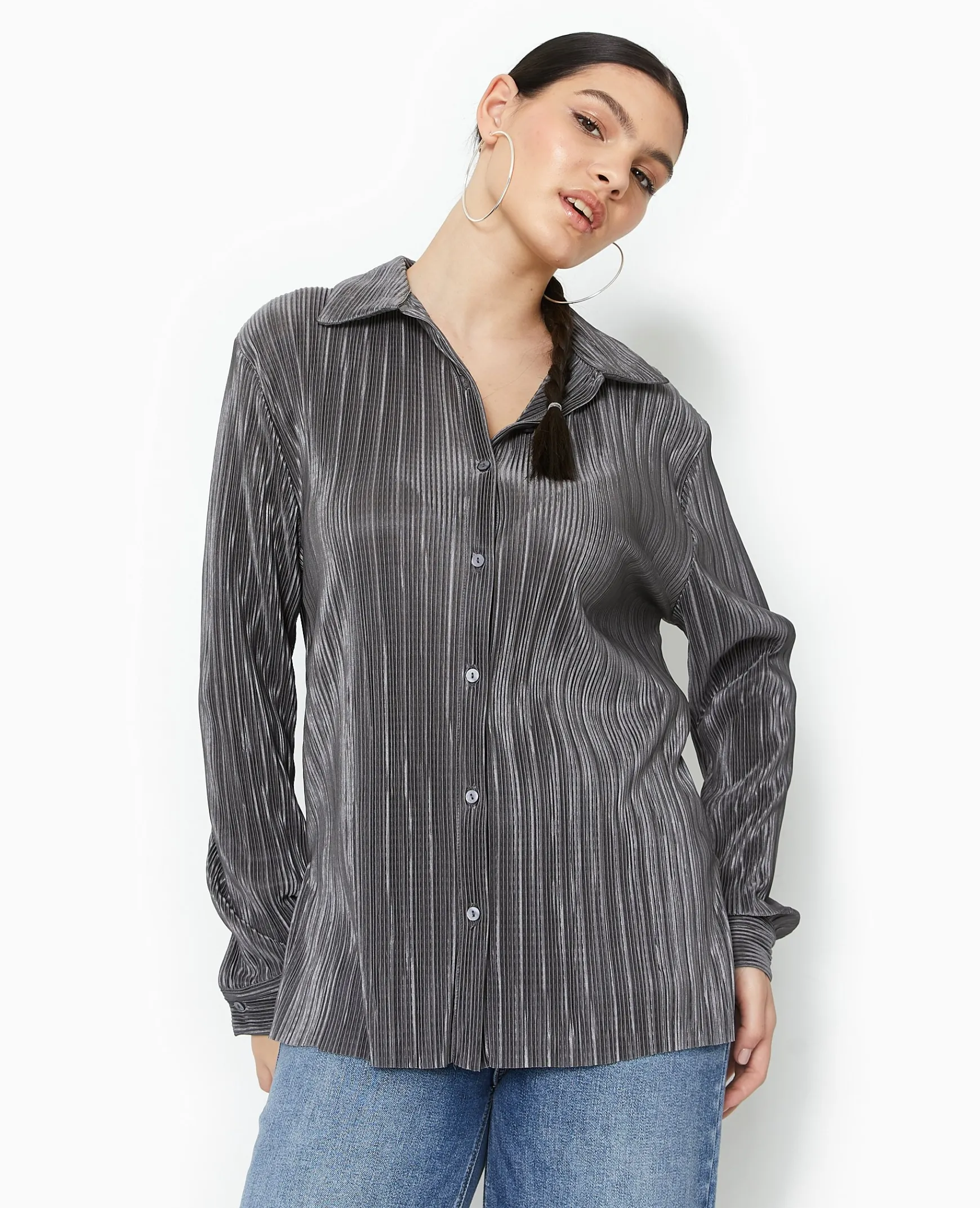 Pimkie Chemise Et Blouse^Chemise Oversize En Tissu Plissé Et Satiné -