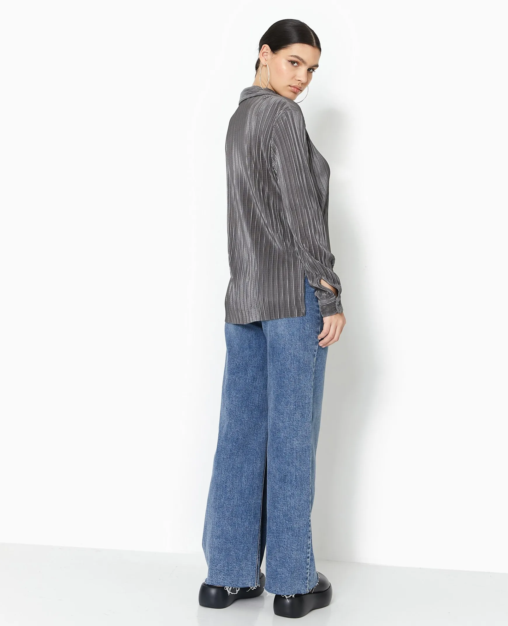 Pimkie Chemise Et Blouse^Chemise Oversize En Tissu Plissé Et Satiné -