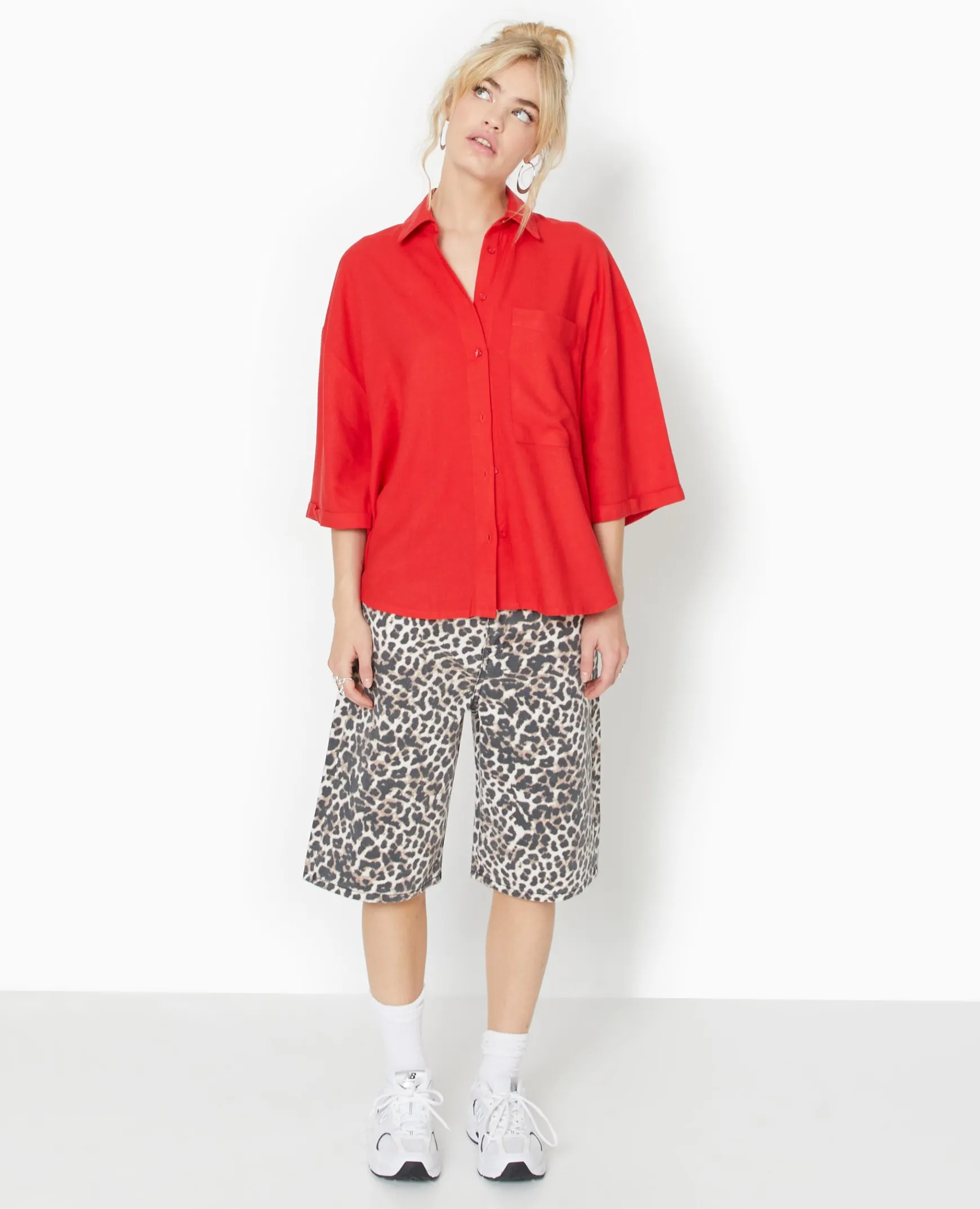Pimkie Chemise Et Blouse^Chemise Oversize Manches Courte Avec Lin -