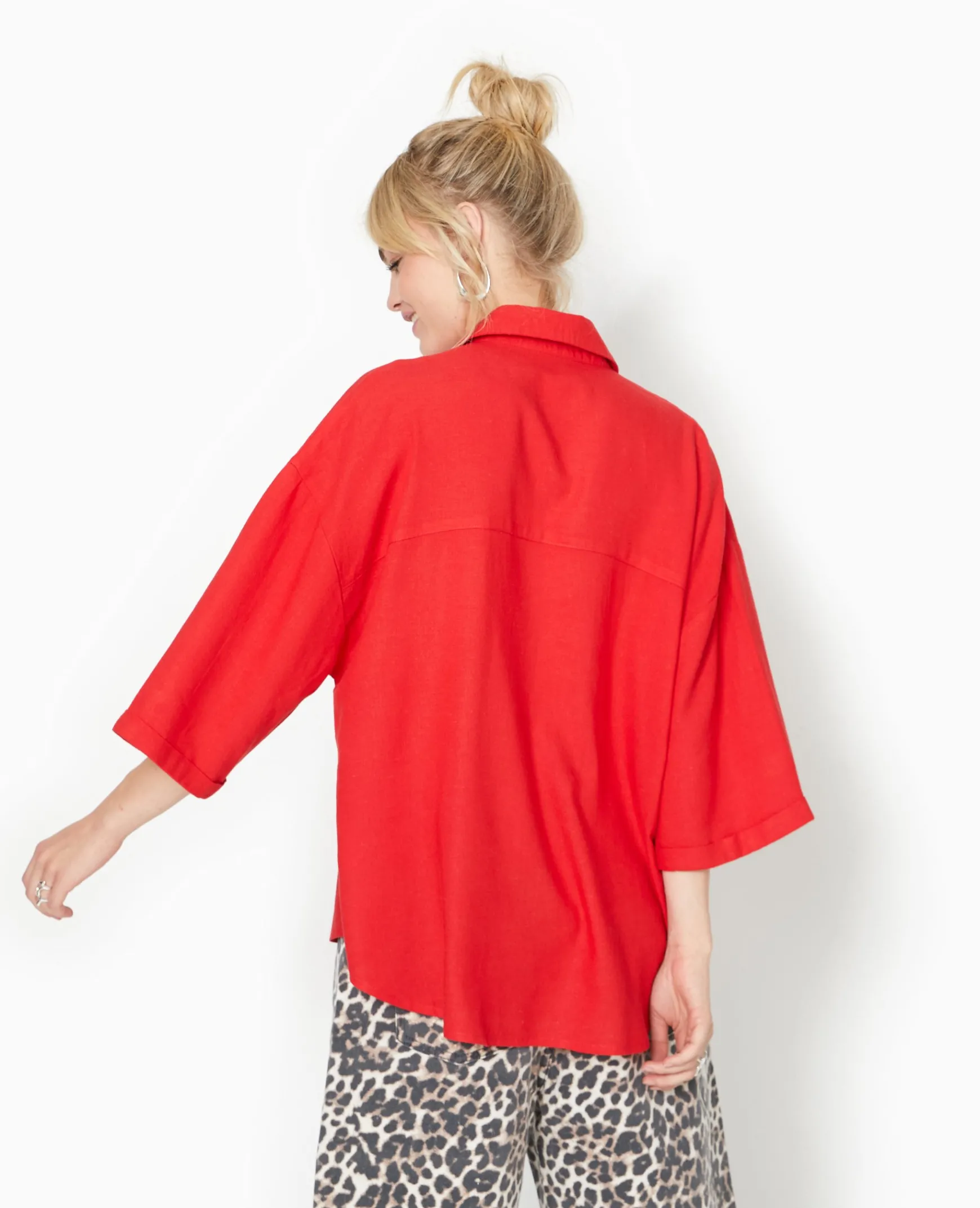 Pimkie Chemise Et Blouse^Chemise Oversize Manches Courte Avec Lin -