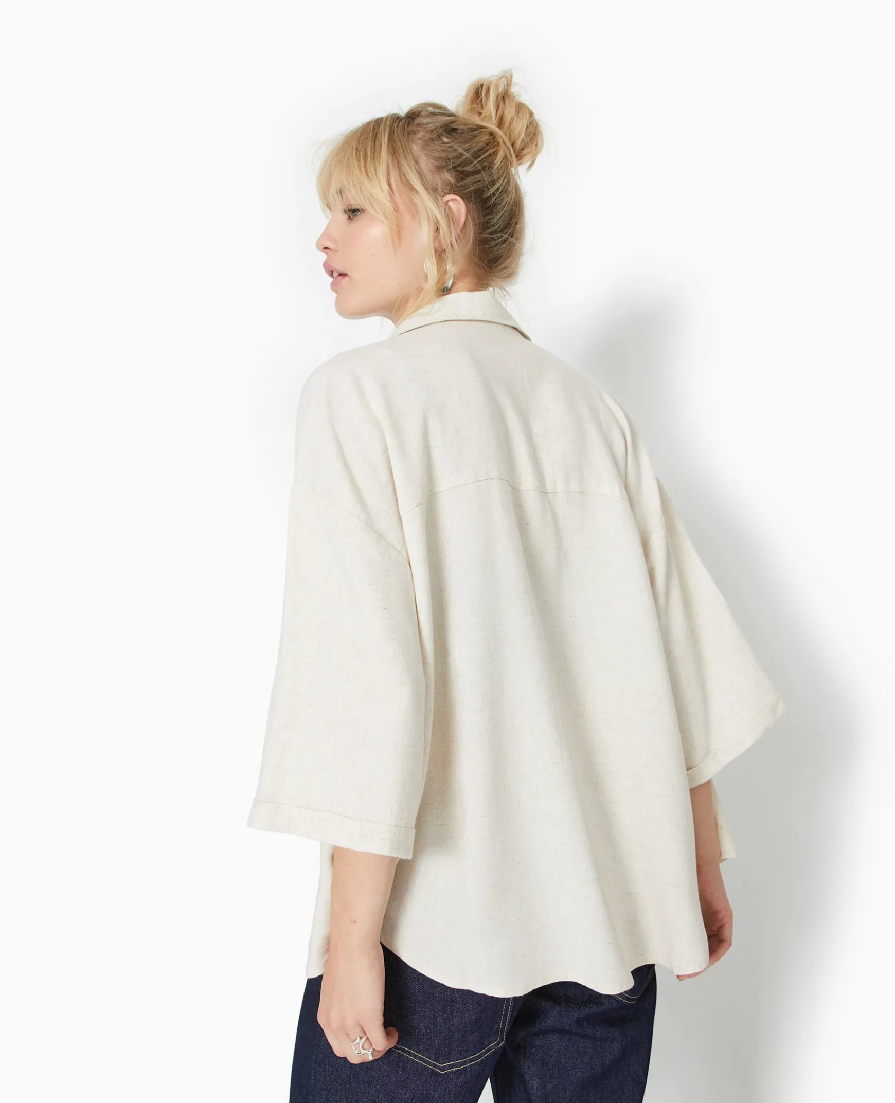 Pimkie Toute La Collection|Chemise Et Blouse^Chemise Oversize Manches Courte Avec Lin -