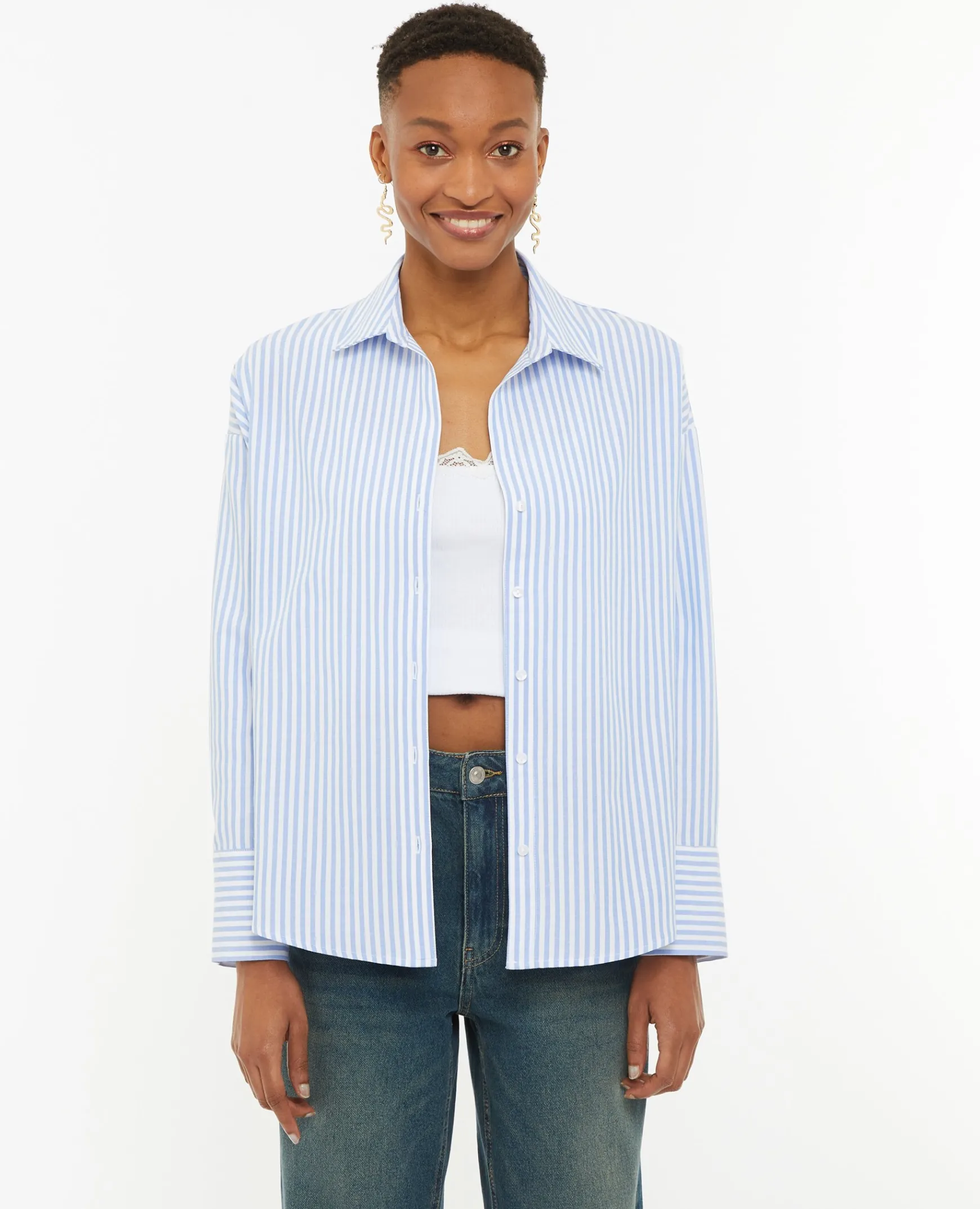 Pimkie Toute La Collection|Chemise Et Blouse^Chemise Oversize Rayée Col Ouvert -