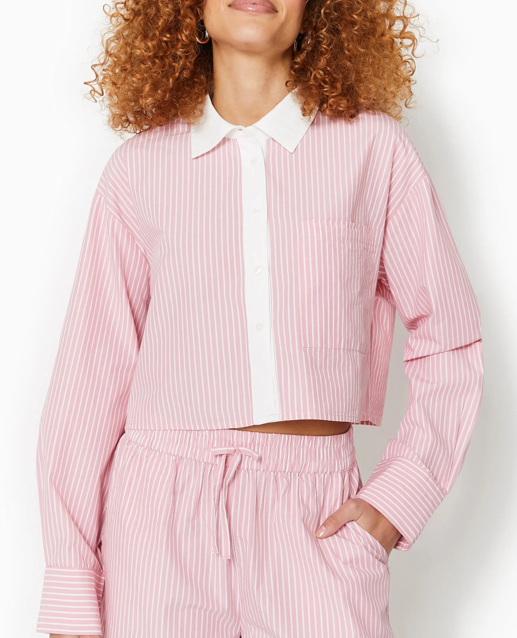 Pimkie Chemise Et Blouse^Chemise Rayée Cropped Façon Pyjama D'homme -