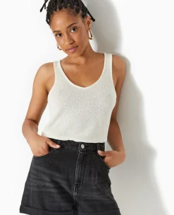 Pimkie T-Shirt Et Top^Débardeur Col V En Maille Rustique -