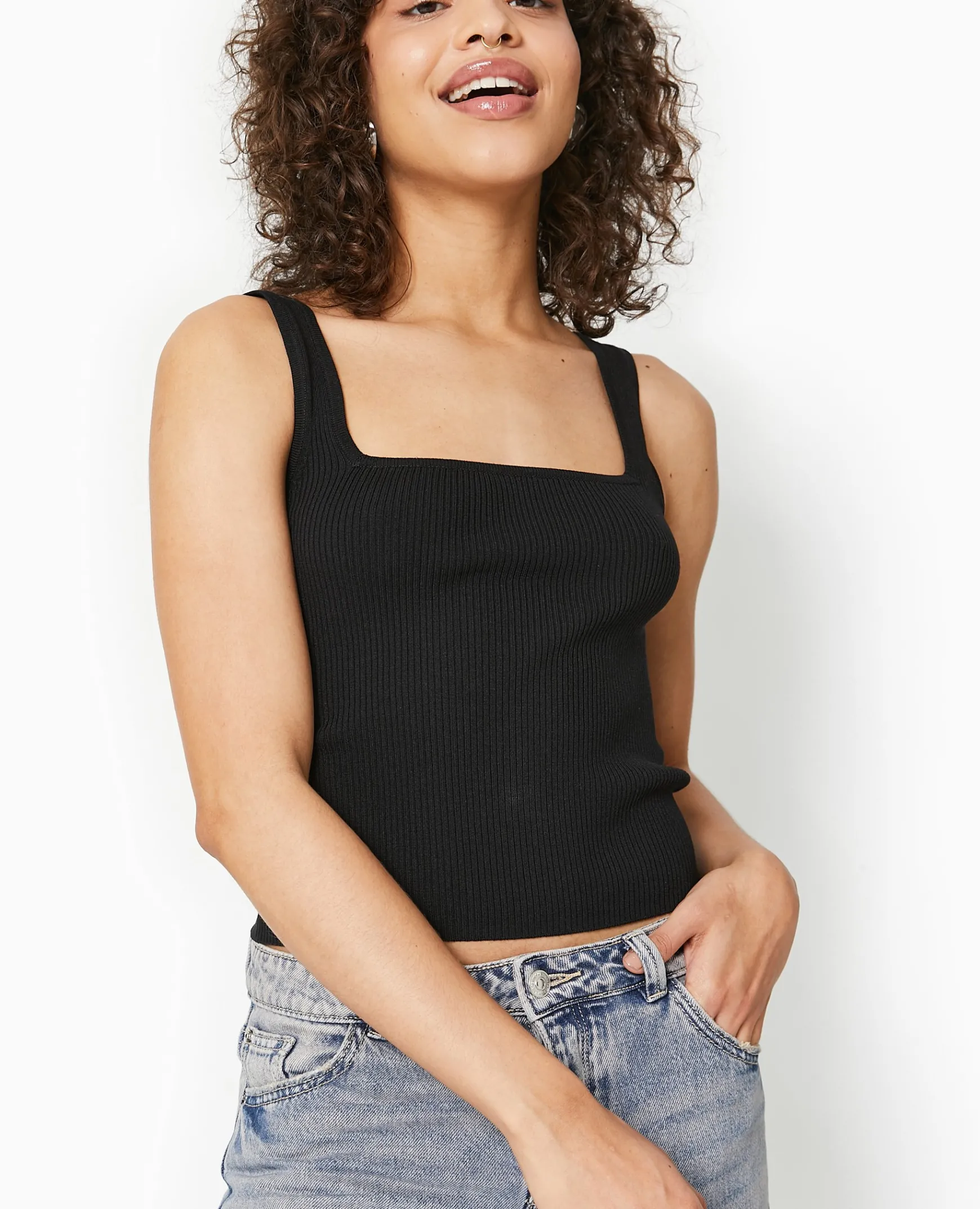 Pimkie Pull Et Gilet|T-Shirt Et Top^Débardeur Court En Maille Côtelée -