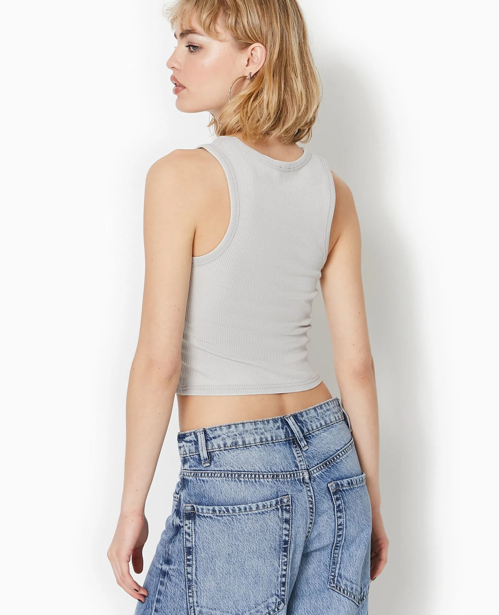 Pimkie T-Shirt Et Top^Débardeur Court En Maille Côtelée Acid Wash -