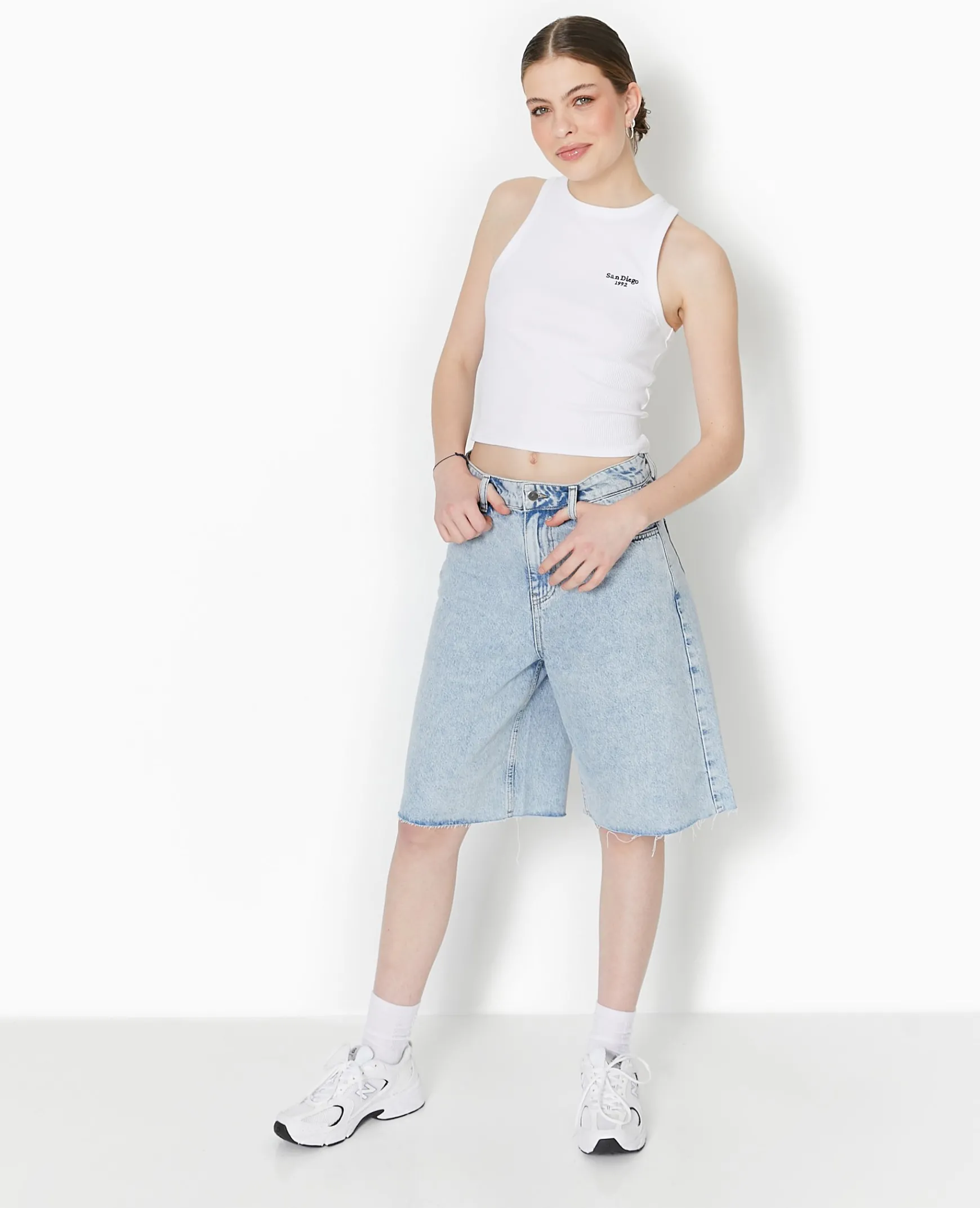 Pimkie T-Shirt Et Top|Pimkie Positive^Débardeur Court En Maille Côtelée Avec Broderie -