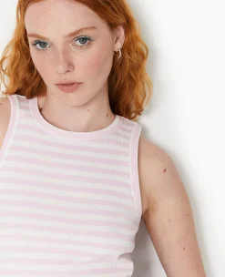 Pimkie Pimkie Positive|T-Shirt Et Top^Débardeur Court Et Rayé En Maille Côtelée -