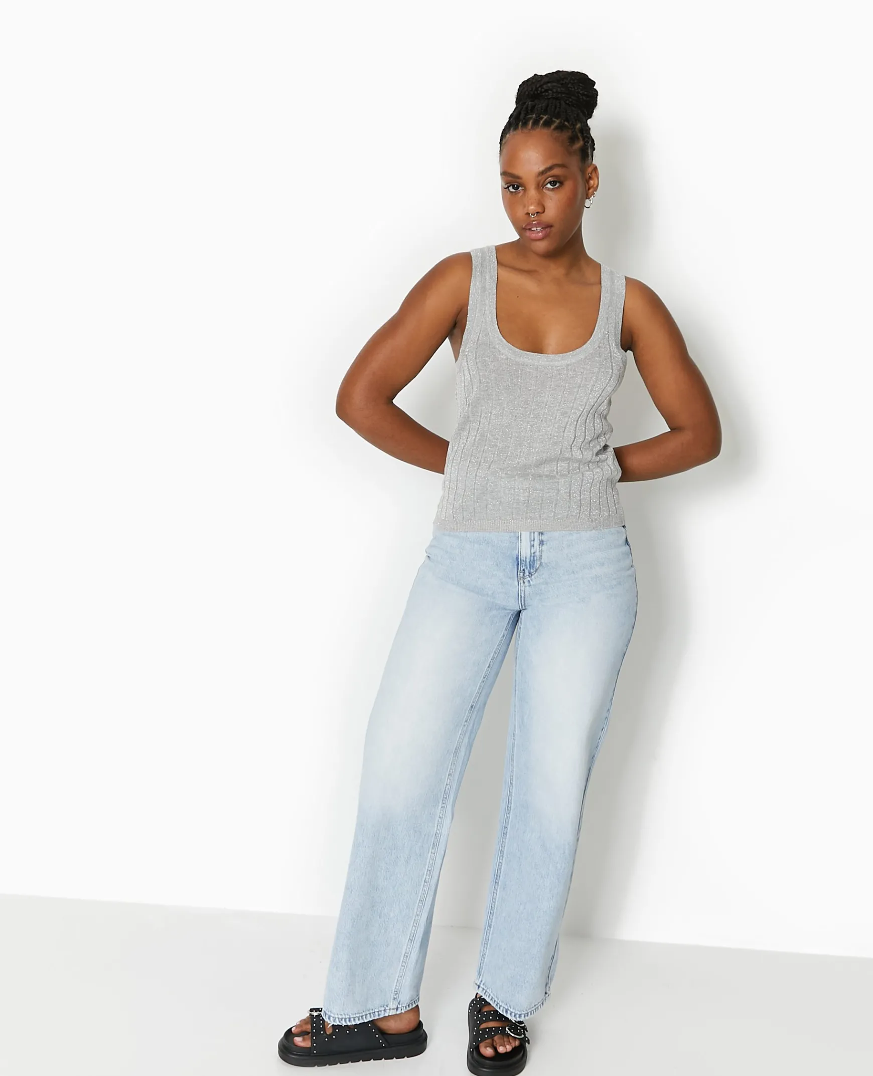 Pimkie Pull Et Gilet|T-Shirt Et Top^Débardeur En Maille Côtelée Avec Lurex -
