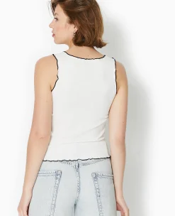 Pimkie T-Shirt Et Top^Débardeur En Maille Côtelée Avec Biais Contrastés -