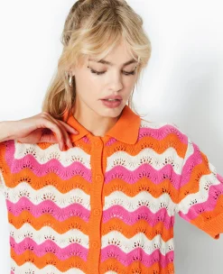 Pimkie Toute La Collection|Pull Et Gilet^Gilet Avec Col En Maille Ajourée -