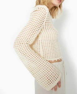 Pimkie Toute La Collection|Pull Et Gilet^Gilet En Maille Crochet Ajourée Manches Flare -
