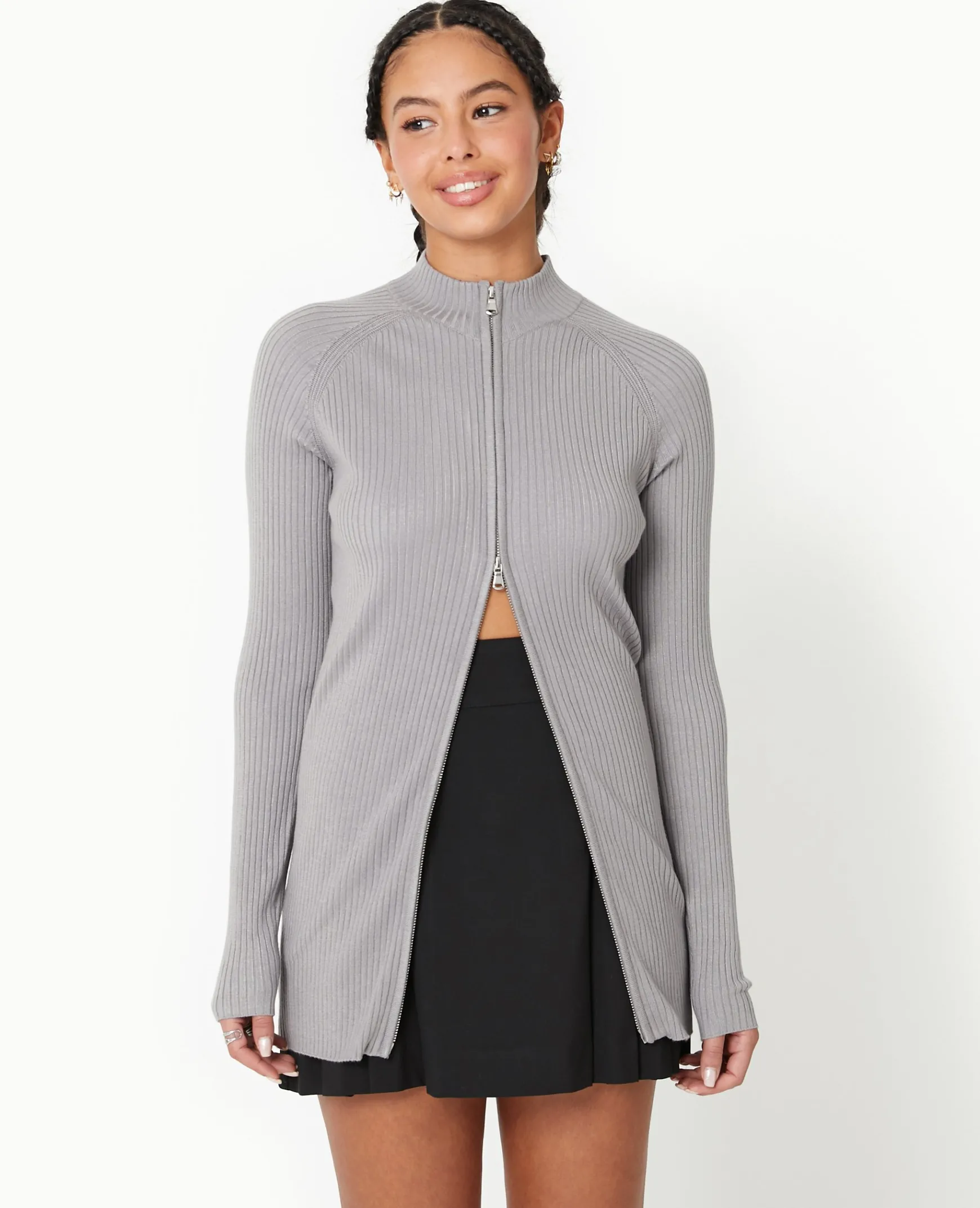 Pimkie Pull Et Gilet^Gilet Long En Maille Côtelée Avec Col Montant -
